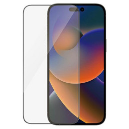 „PanzerGlass“ itin plataus kampo antibakterinis grūdintas stiklas su pozicionieriumi, skirtas „iPhone 14 Pro Max“