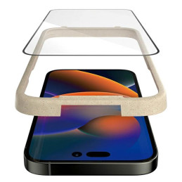 „PanzerGlass“ itin plataus kampo antibakterinis grūdintas stiklas su pozicionieriumi, skirtas „iPhone 14 Pro Max“