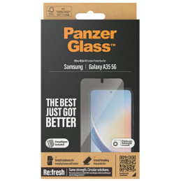 „PanzerGlass“ itin plataus diagonalinio grūdinto stiklo apsauginis stiklas su pozicionierio mechanizmu, skirtas „Samsung...