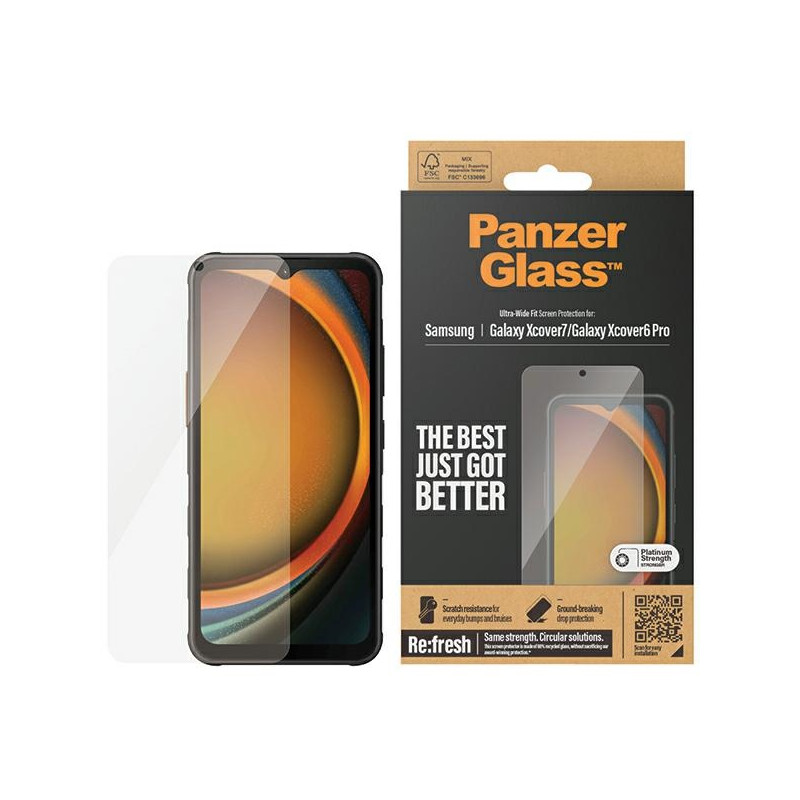 „PanzerGlass“ itin plataus diametro grūdintas stiklas, skirtas „Samsung Galaxy Xcover7“ / „Xcover6 Pro“