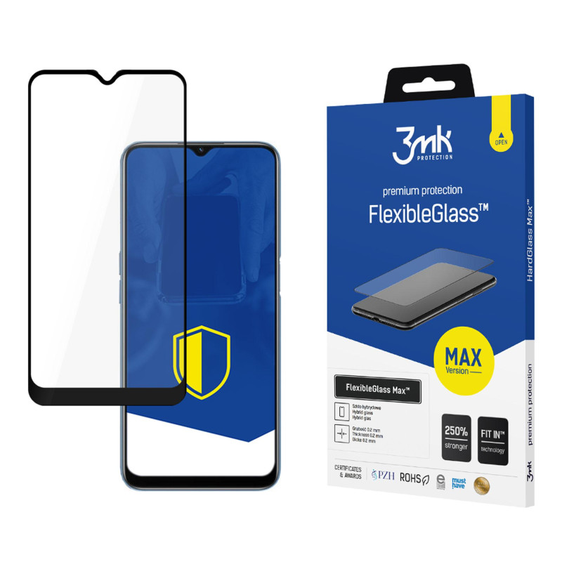 Hibridinis stiklas 3mk „FlexibleGlass Max™“ „Oppo A16 / A16s“ telefonuose