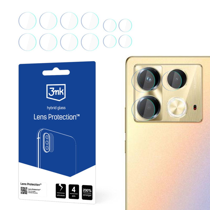 3mk Lens Protection™ hibridinio fotoaparato stiklas, skirtas „Infinix Note 40“ – skaidrus