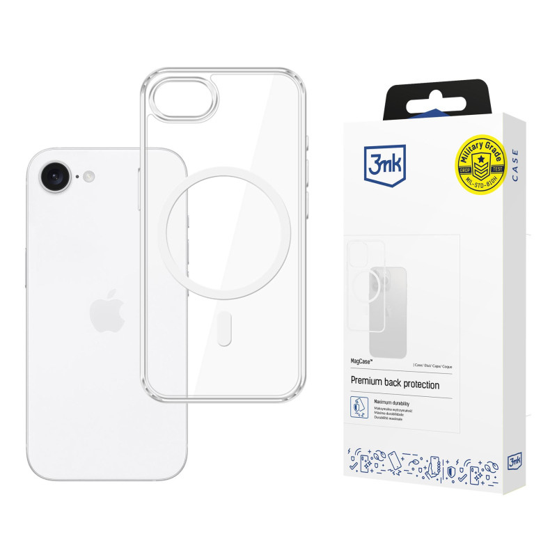 3mk MagCase dėklas Apple iPhone 16e / SE4 - skaidrus