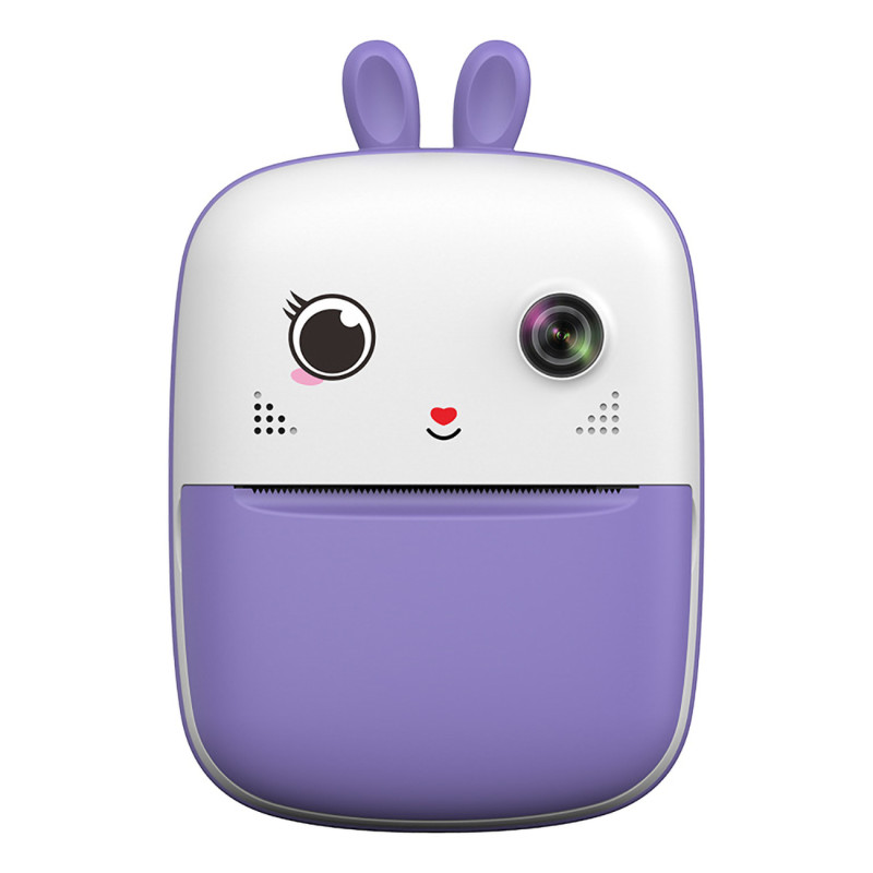 Mini terminis spausdintuvas vaikams su kamera ir vaizdo kamera - violetinis