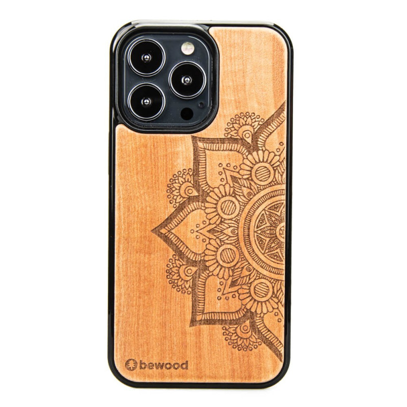„Bewood Mandala Apple Tree“ medinis dėklas, skirtas „iPhone 13 Pro“ – šviesiai rudas