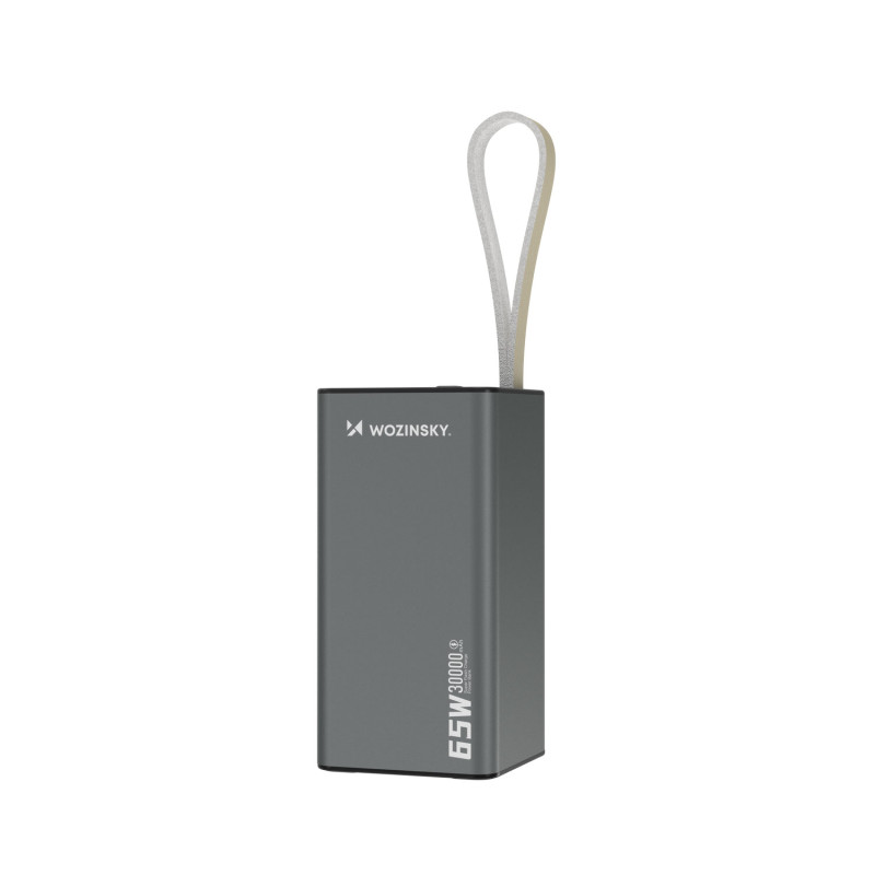 Nešiojamoji baterija Wozinsky K65+ 65W 30000mAh 2x USB-C, 1x USB-A 65W - juoda