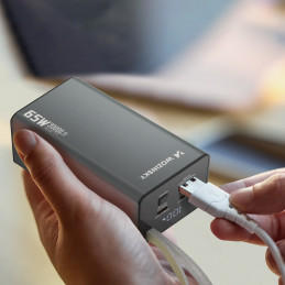 Nešiojamoji baterija Wozinsky K65+ 65W 30000mAh 2x USB-C, 1x USB-A 65W - juoda
