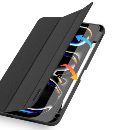 „Dux Ducis Domo“ dėklas su atlenkimu ir išmaniuoju miego režimu, skirtas „iPad Pro 11“ (2024 m.) – juodas