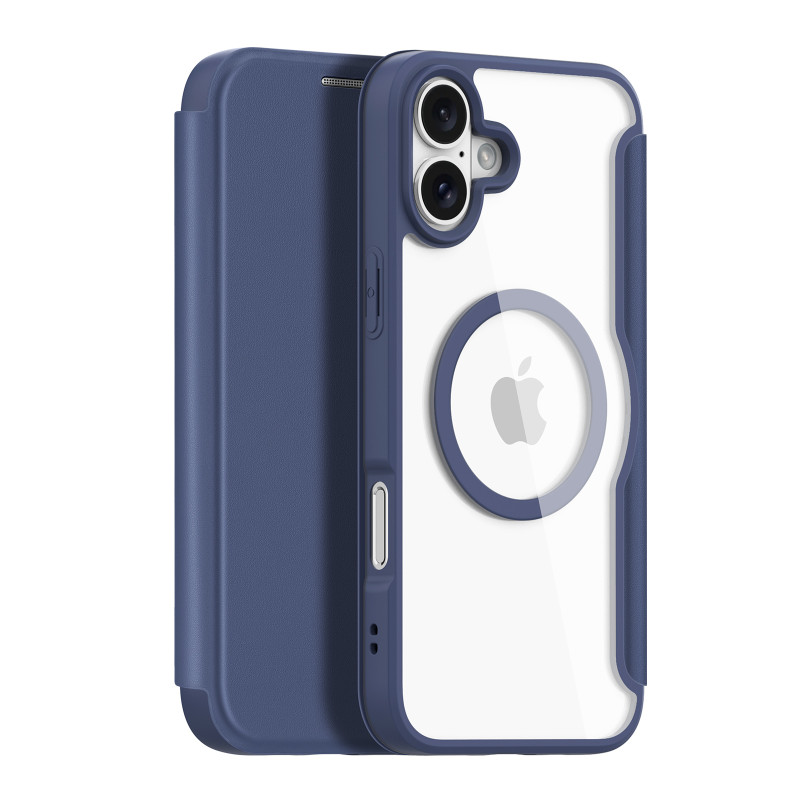 „Dux Ducis Skin X Pro“ dėklas „iPhone 16“ su „MagSafe“ ir atlenkiama plėvele – mėlynas