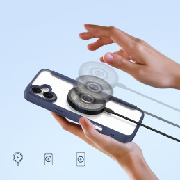 „Dux Ducis Skin X Pro“ dėklas „iPhone 16“ su „MagSafe“ ir atlenkiama plėvele – mėlynas