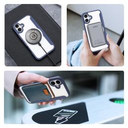 „Dux Ducis Skin X Pro“ dėklas „iPhone 16“ su „MagSafe“ ir atlenkiama plėvele – mėlynas