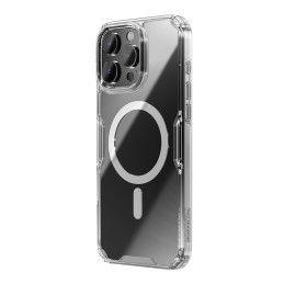 „Nillkin Nature Pro“ magnetinis dėklas su „MagSafe“ technologija, skirtas „iPhone 16“ – skaidriai baltas