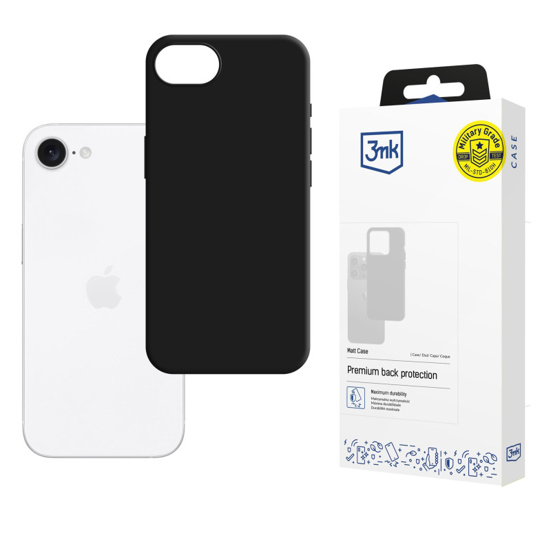 3mk matinis dėklas Apple iPhone 16e / SE 4 - juodas