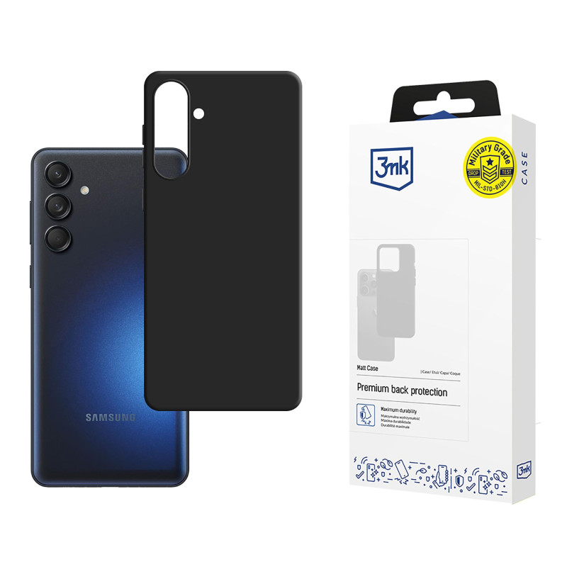 3mk matinis dėklas, skirtas „Samsung Galaxy M55“ - juodas