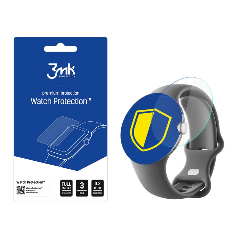 „3mk Watch Protection™“ ir „ARC+“ ekrano apsauga, skirta „Google Pixel Watch“