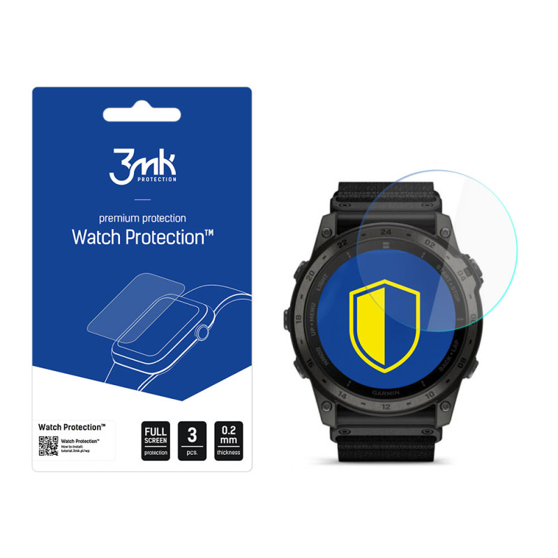 Hibridinis stiklas 3mk laikrodžio apsaugai „FlexibleGlass“, skirtas „Garmin Tactix 7“