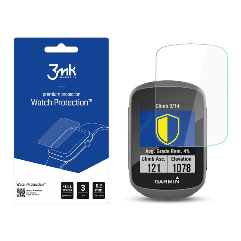 Hibridinis stiklas 3mk laikrodžio apsaugai „FlexibleGlass“, skirtas „Garmin Edge 130 Plus“