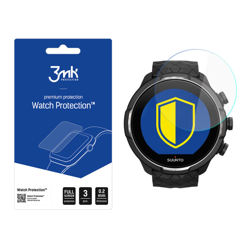 „3mk Watch Protection™“ ir „FlexibleGlass Hybrid“ stiklai ant „Suunto 9 Baro Titanium“ laikrodžio