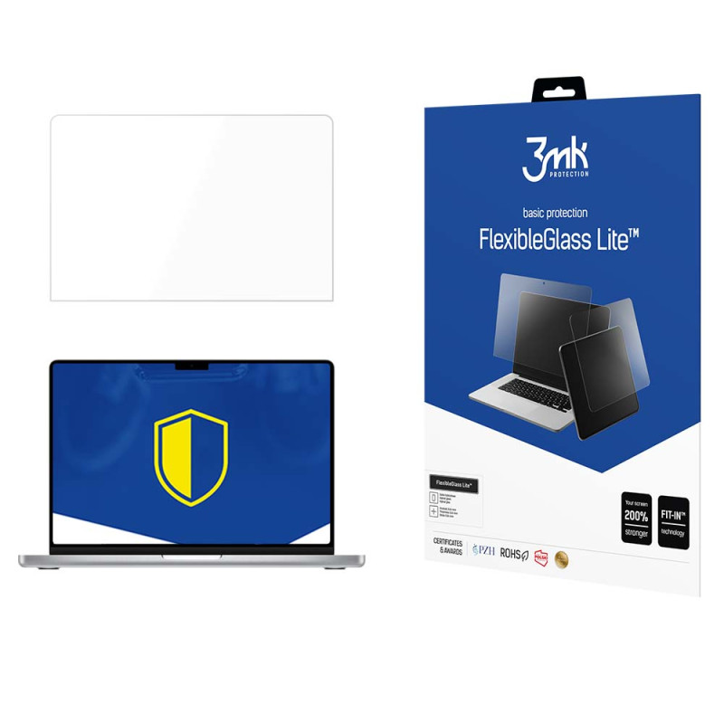 Grūdintas stiklas 3mk FlexibleGlass Lite, skirtas MacBook Pro 14" M1/ M2/ M3