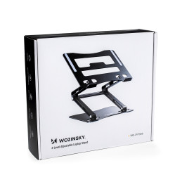 Nešiojamojo kompiuterio, planšetinio kompiuterio stovas Wozinsky WRS-CPY75DSB aliuminis + nemokamai! išmaniojo telefono ...