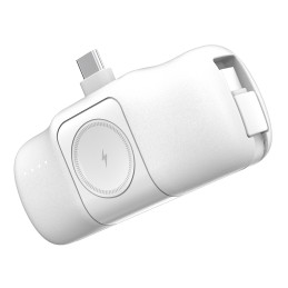 „Wozinsky WF16-YCS“ 5000 mAh 15 W USB-C mini išorinė baterija su integruotu USB-C laidu ir „Apple Watch“ įkrovikliu – ba...
