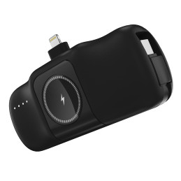 „Wozinsky WF16-YLS“ 5000mAh 15W „Lightning“ mini išorinė baterija su integruotu USB-C laidu ir „Apple Watch“ įkrovikliu ...