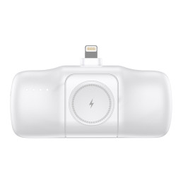 „Wozinsky WF16-YLS“ 5000mAh 15W „Lightning“ mini išorinė baterija su integruotu USB-C laidu ir „Apple Watch“ įkrovikliu ...