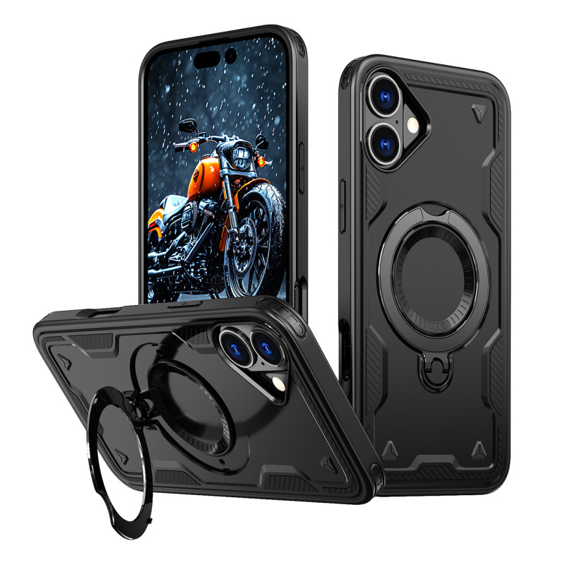 „Hybrid Armor“ madingas dėklas su „MagSafe“, skirtas „iPhone 16 Plus“ – juodas