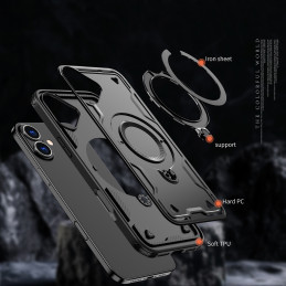 „Hybrid Armor“ madingas dėklas su „MagSafe“, skirtas „iPhone 16 Plus“ – juodas