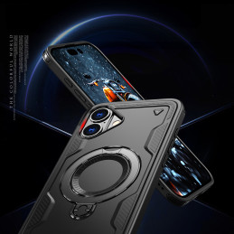 „Hybrid Armor“ madingas dėklas su „MagSafe“, skirtas „iPhone 16 Plus“ – juodas