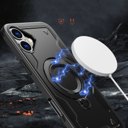 „Hybrid Armor“ madingas dėklas su „MagSafe“, skirtas „iPhone 16 Plus“ – juodas
