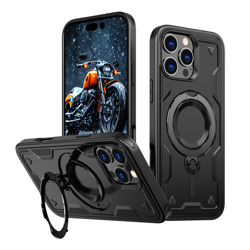 „Hybrid Armor“ madingas dėklas su „MagSafe“, skirtas „iPhone 16 Pro Max“ – juodas
