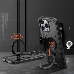 „Hybrid Armor“ madingas dėklas su „MagSafe“, skirtas „iPhone 16 Pro Max“ – juodas