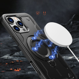 „Hybrid Armor“ madingas dėklas su „MagSafe“, skirtas „iPhone 16 Pro Max“ – juodas