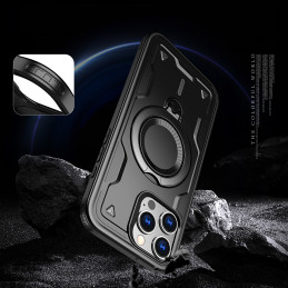„Hybrid Armor“ madingas dėklas su „MagSafe“, skirtas „iPhone 16 Pro Max“ – juodas