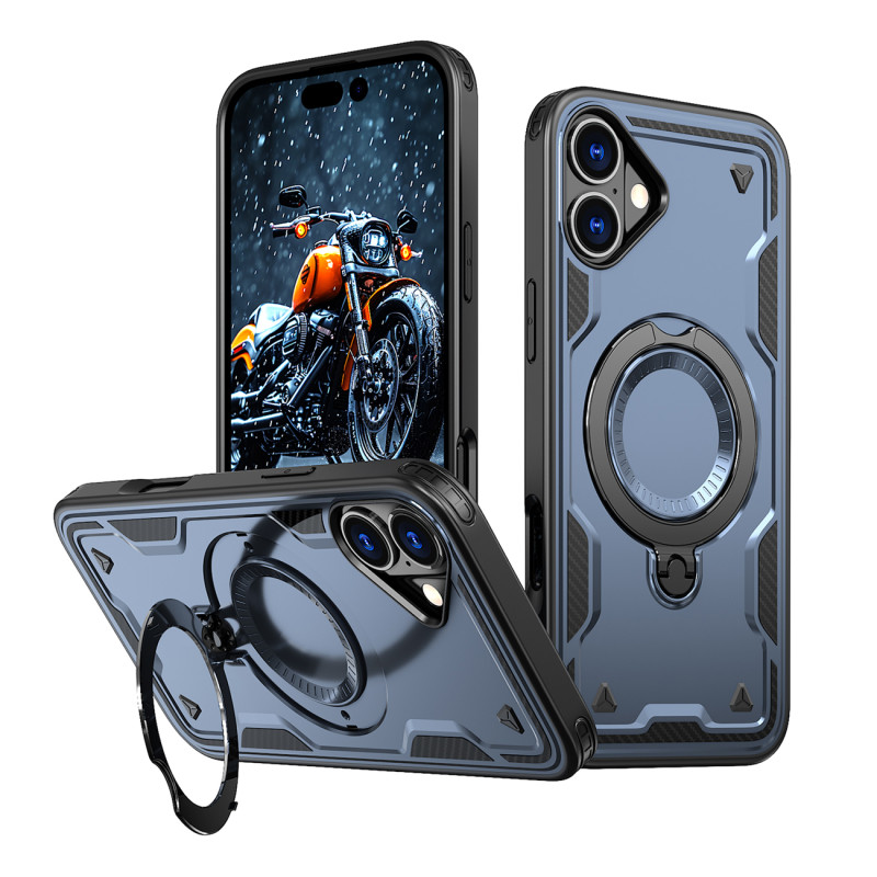 „Hybrid Armor“ madingas dėklas su „MagSafe“, skirtas „iPhone 16 Plus“ – mėlynas