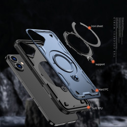 „Hybrid Armor“ madingas dėklas su „MagSafe“, skirtas „iPhone 16 Plus“ – mėlynas