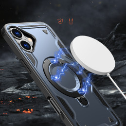 „Hybrid Armor“ madingas dėklas su „MagSafe“, skirtas „iPhone 16 Plus“ – mėlynas