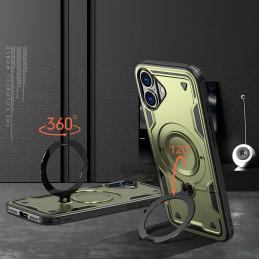 „Hybrid Armor“ madingas dėklas su „MagSafe“, skirtas „iPhone 16“ – žalias