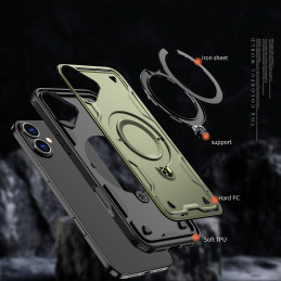„Hybrid Armor“ madingas dėklas su „MagSafe“, skirtas „iPhone 16 Plus“ – žalias