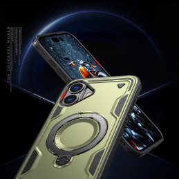 „Hybrid Armor“ madingas dėklas su „MagSafe“, skirtas „iPhone 16 Plus“ – žalias