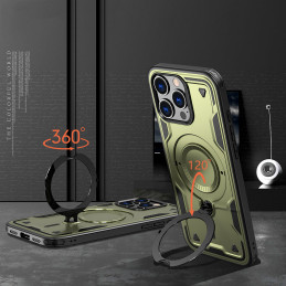 „Hybrid Armor“ madingas dėklas su „MagSafe“, skirtas „iPhone 16 Pro Max“ – žalias