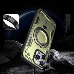 „Hybrid Armor“ madingas dėklas su „MagSafe“, skirtas „iPhone 16 Pro Max“ – žalias