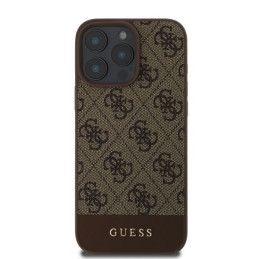 „Guess 4G Bottom Stripe“ dėklas, skirtas „iPhone 16 Pro“ – rudas