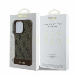 „Guess 4G Bottom Stripe“ dėklas, skirtas „iPhone 16 Pro“ – rudas