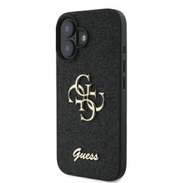 „Guess“ fiksuoto blizgučių dizaino „iPhone 16 Plus“ dėklas – juodas