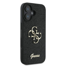 „Guess“ fiksuoto blizgučių dizaino „iPhone 16 Plus“ dėklas – juodas