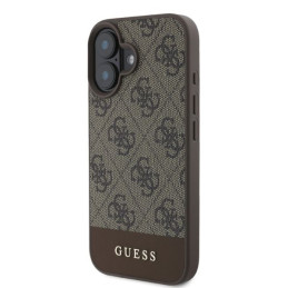„Guess 4G Bottom Stripe“ dėklas, skirtas „iPhone 16“ – rudas