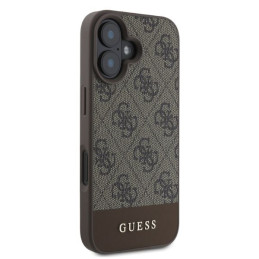 „Guess 4G Bottom Stripe“ dėklas, skirtas „iPhone 16“ – rudas