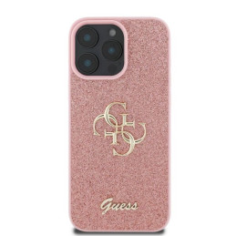 „Guess“ fiksuoto blizgučių dizaino „iPhone 16 Pro Max“ dėklas – rožinis